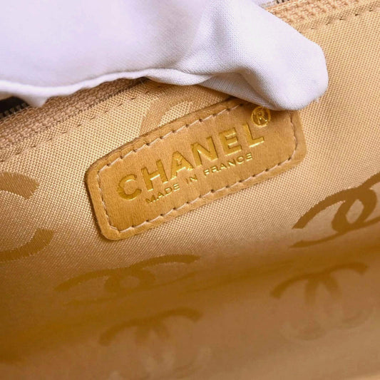 Beige Calfskin Choco Bar Designer Handbag