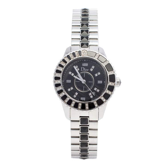 Black Stainless Steel Diamonds Exclusive Wristwatch 34 mm