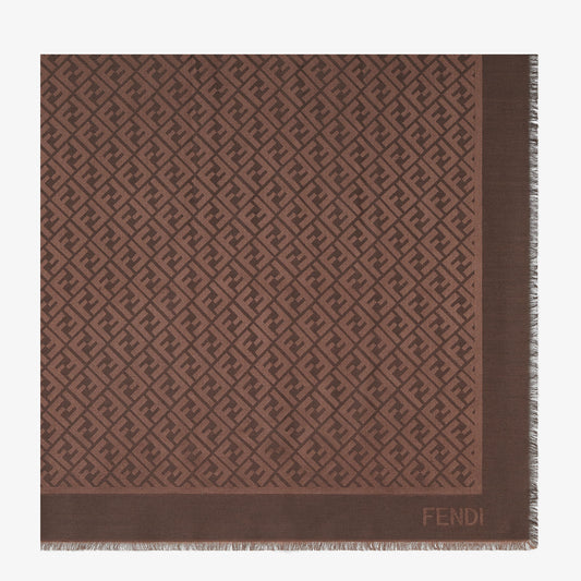 Brown silk and wool shawl