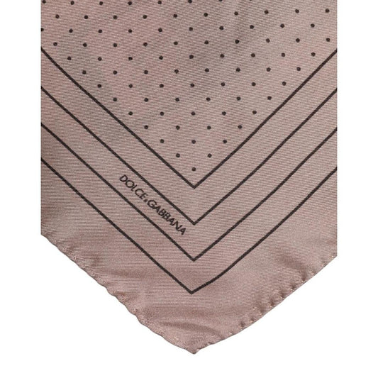 Polka Dot Border Pocket Square - Beige Scarves