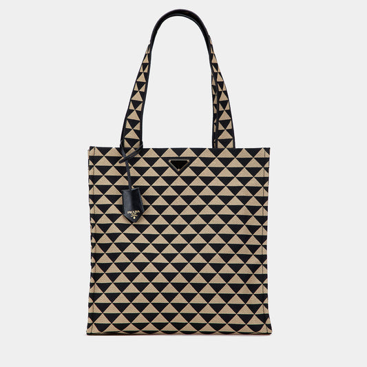 Brown Embroidered Shopping Tote