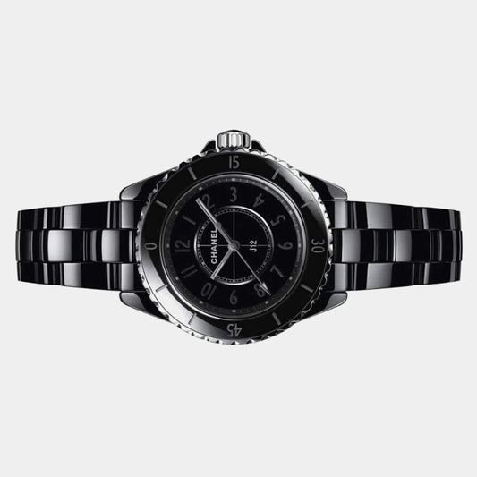Black Ceramic Stainless Steel Exclusive Wristwatch 33 mm