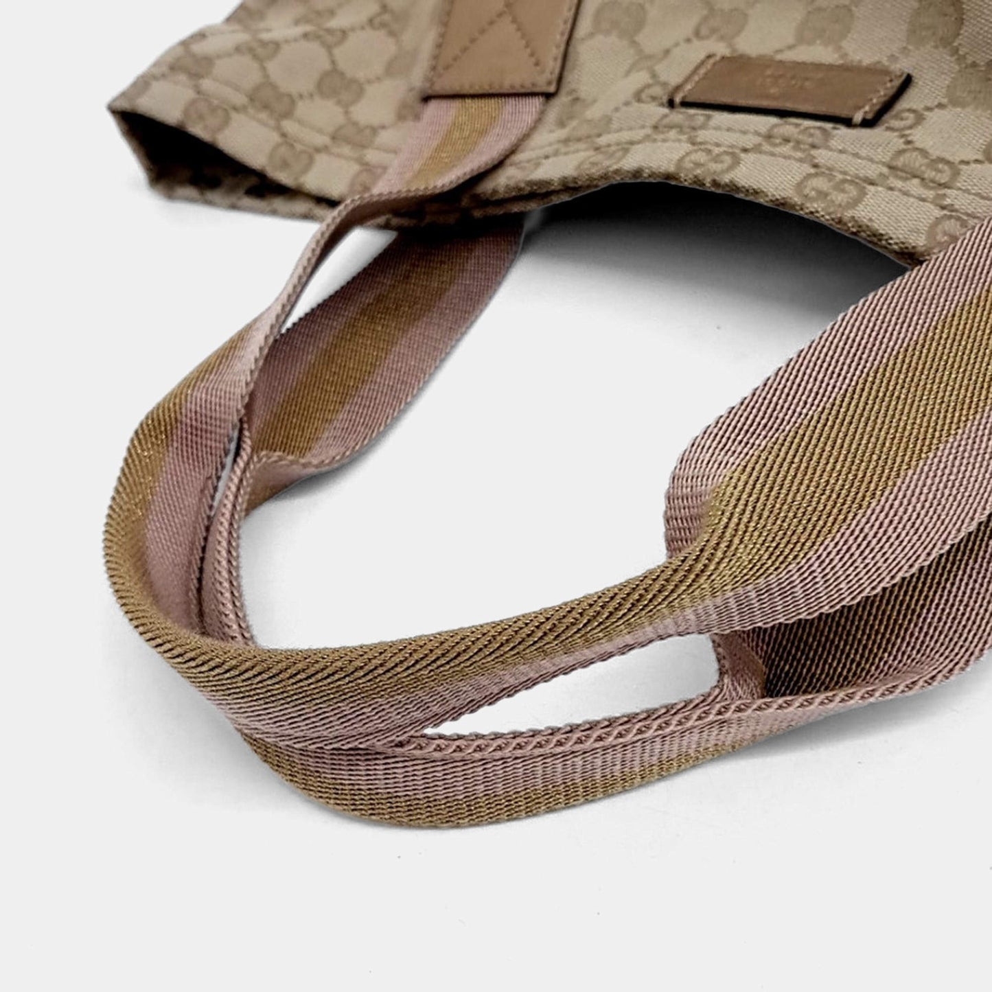 Beige Canvas Tricolour Tote